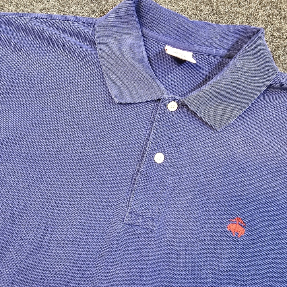 Brooks Brothers Polo Shirt Mens Large Blue Cotton Performance Original Fit